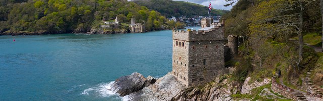 A castle on the rocks in the sea