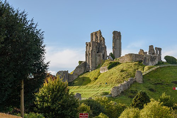 The ruins of Corfe Castle