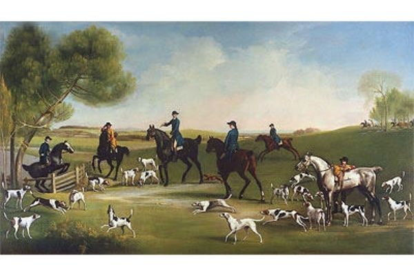 Painting of fox hunting