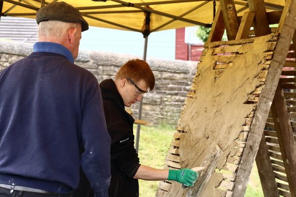 Close up of wall plastering