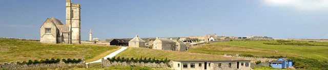 Cottages and church