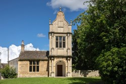 Lynch Lodge exterior with tree