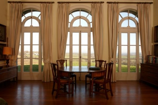 Whiteford Temple view through arched windows