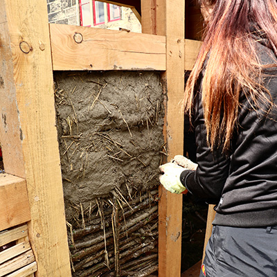 SWAP Week 3 - lime plaster panels - plastering a panel